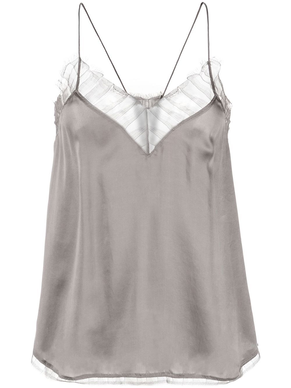 

IRO lace-trim cami silk top - Grey