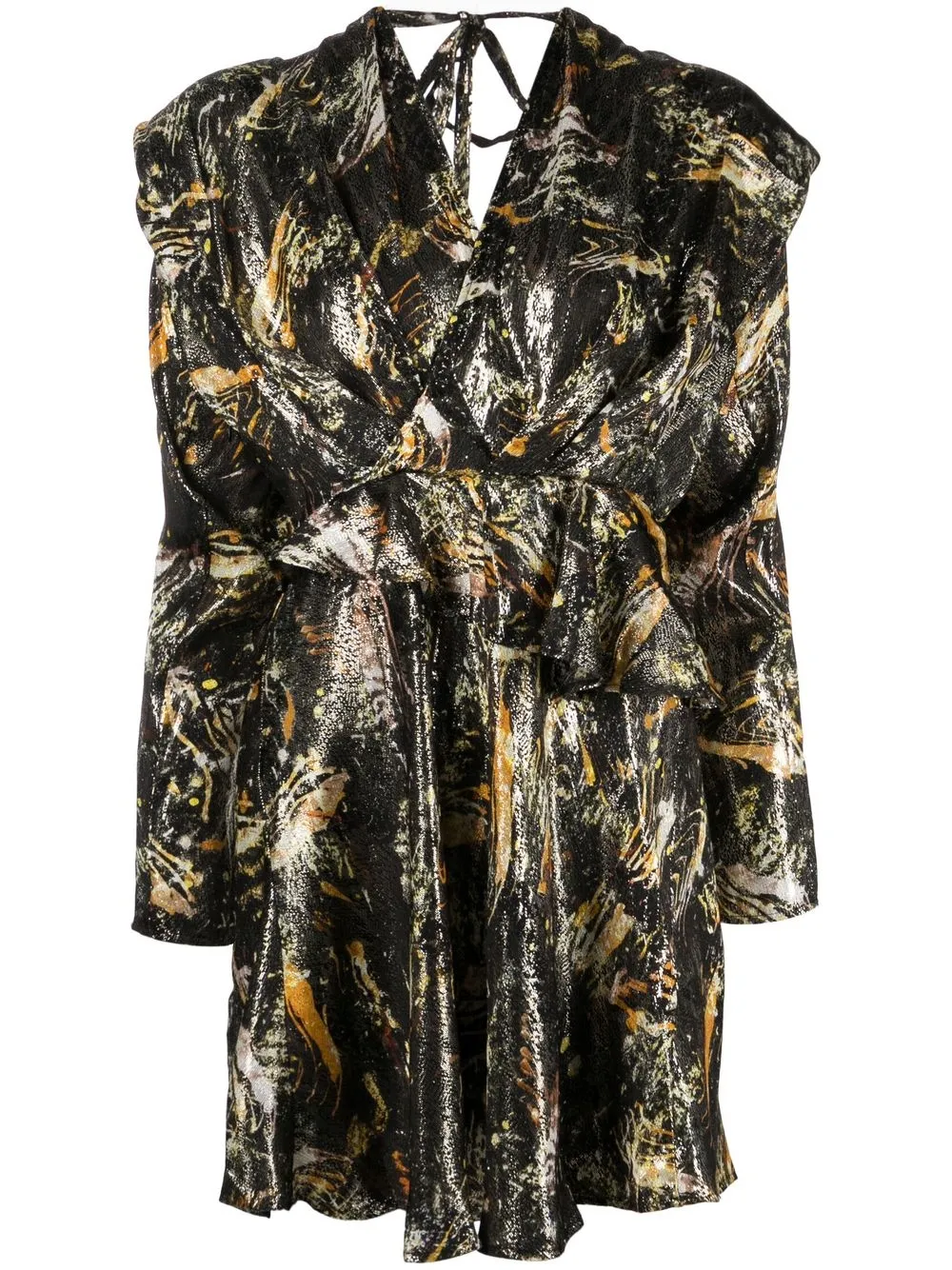 

IRO graphic-print ruffled minidress - Black