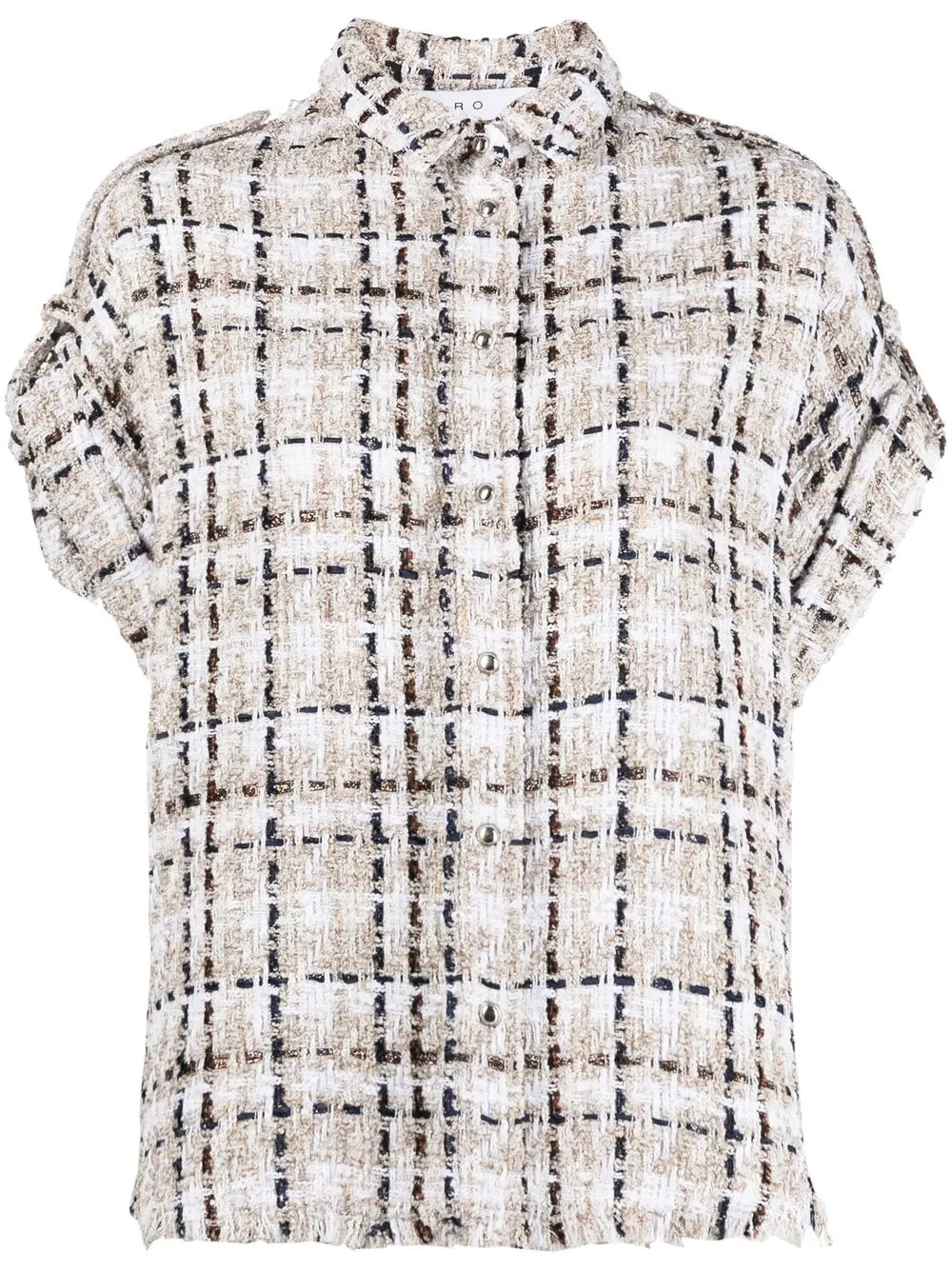 

IRO checked tweed shirt - Neutrals