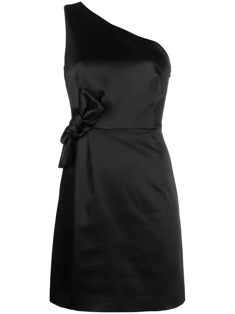 

P.A.R.O.S.H. one-shoulder bow-detail minidress - Black