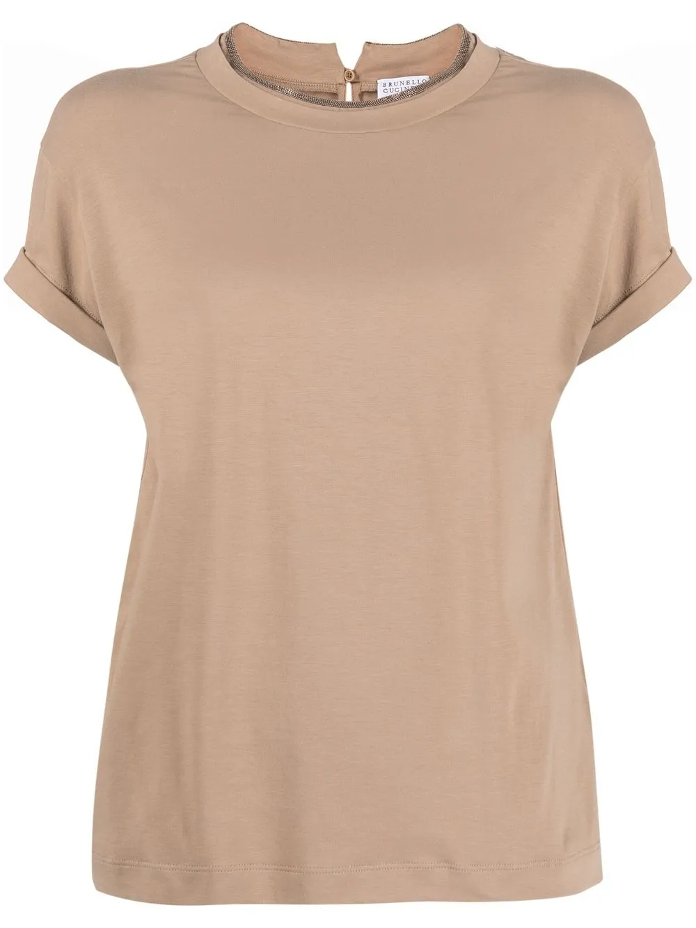 

Brunello Cucinelli chain-trim round-neck T-shirt - Brown