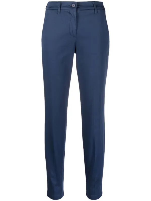 Jacob Cohën Logo-patch Slim-fit Cropped Trousers in Blue