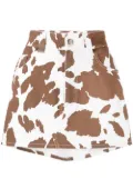 Almaz cow-print denim skirt - White