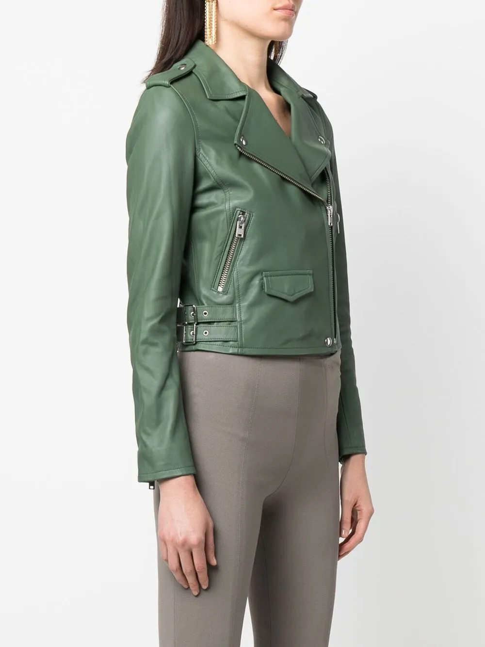 Iro green leather outlet jacket