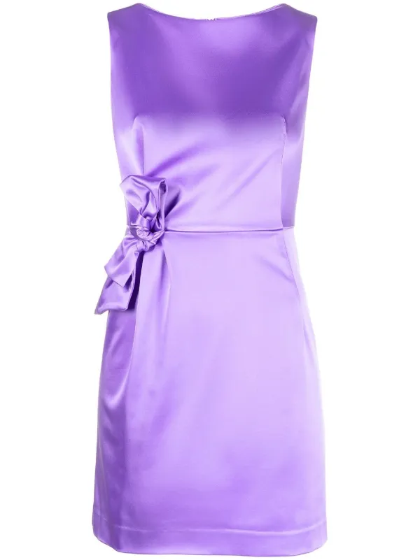 P.A.R.O.S.H. boat neck Satin Dress Farfetch