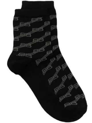 大注目 Balenciaga BB Monogram Socks | Black | FARFETCH レッグウェア