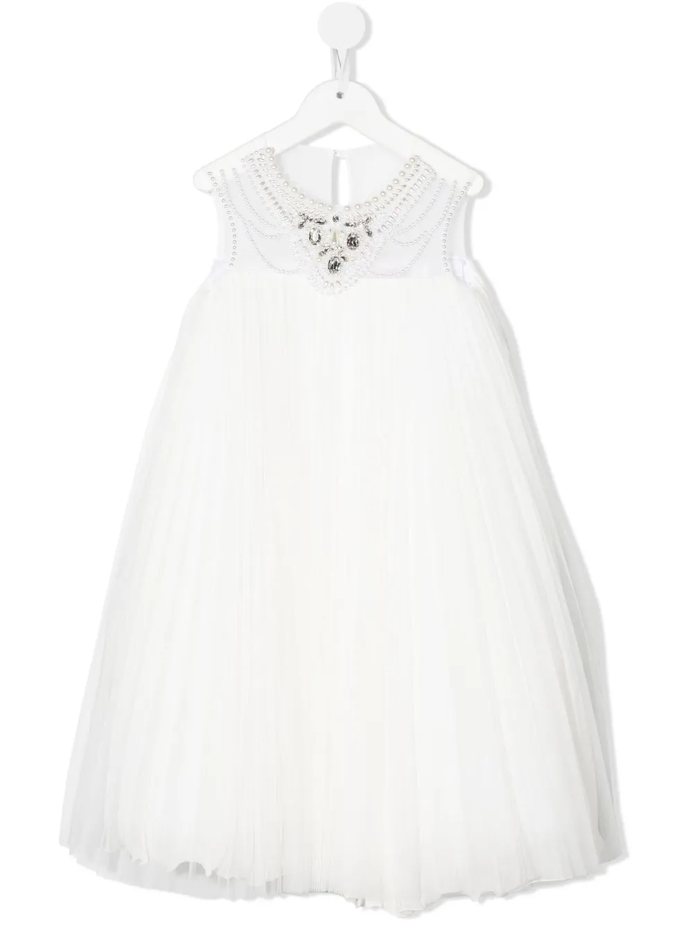 

MARCHESA KIDS COUTURE vestido a capas con detalles de cristal - Neutro