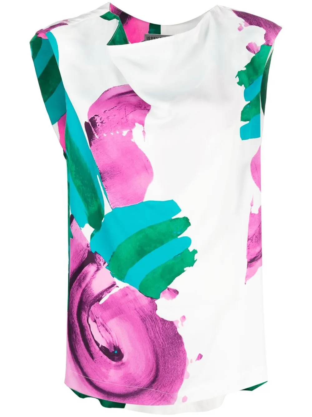 

Issey Miyake blusa sin mangas con estampado floral - Blanco