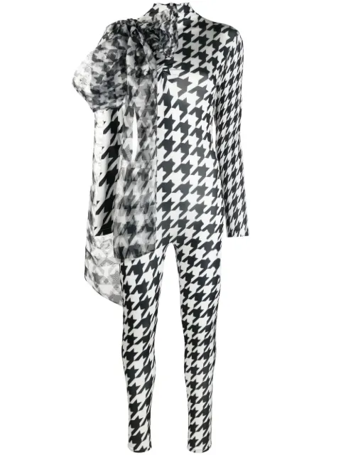 Atu Body Couture Luna houndstooth-print jumpsuit