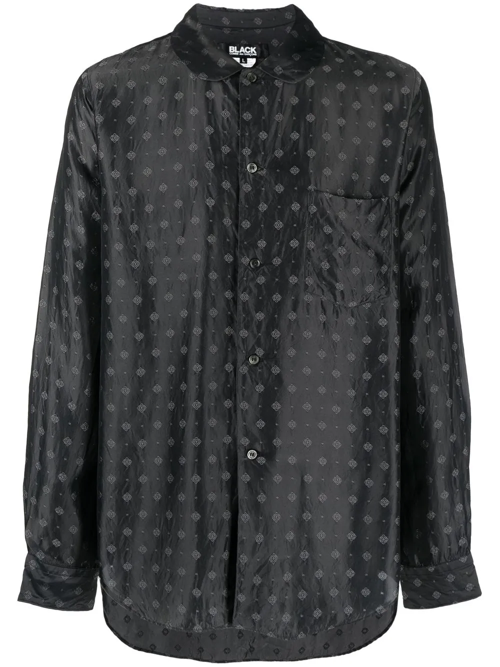 

Black Comme Des Garçons patterned-jacquard long-sleeve shirt - Grey