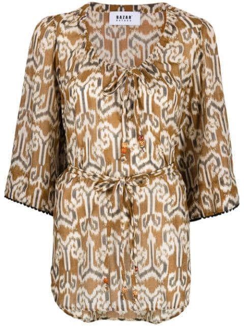 Bazar Deluxe túnica con motivo ikat