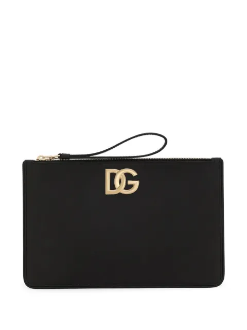Dolce & Gabbana Clutch de couro com logo DG