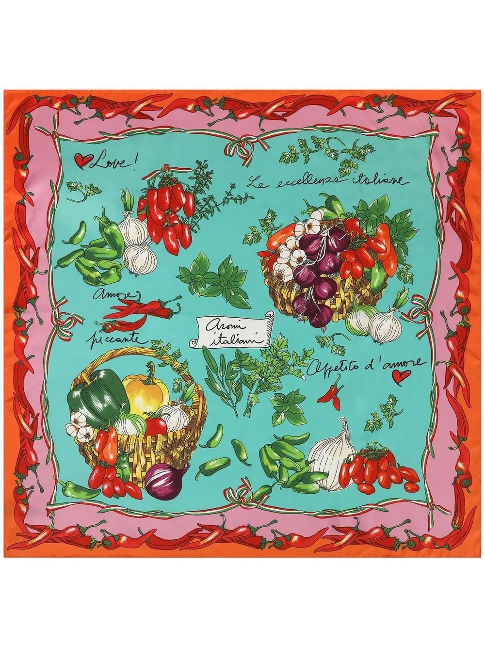 

Dolce & Gabbana mascada de seda con estampado gráfico - Verde