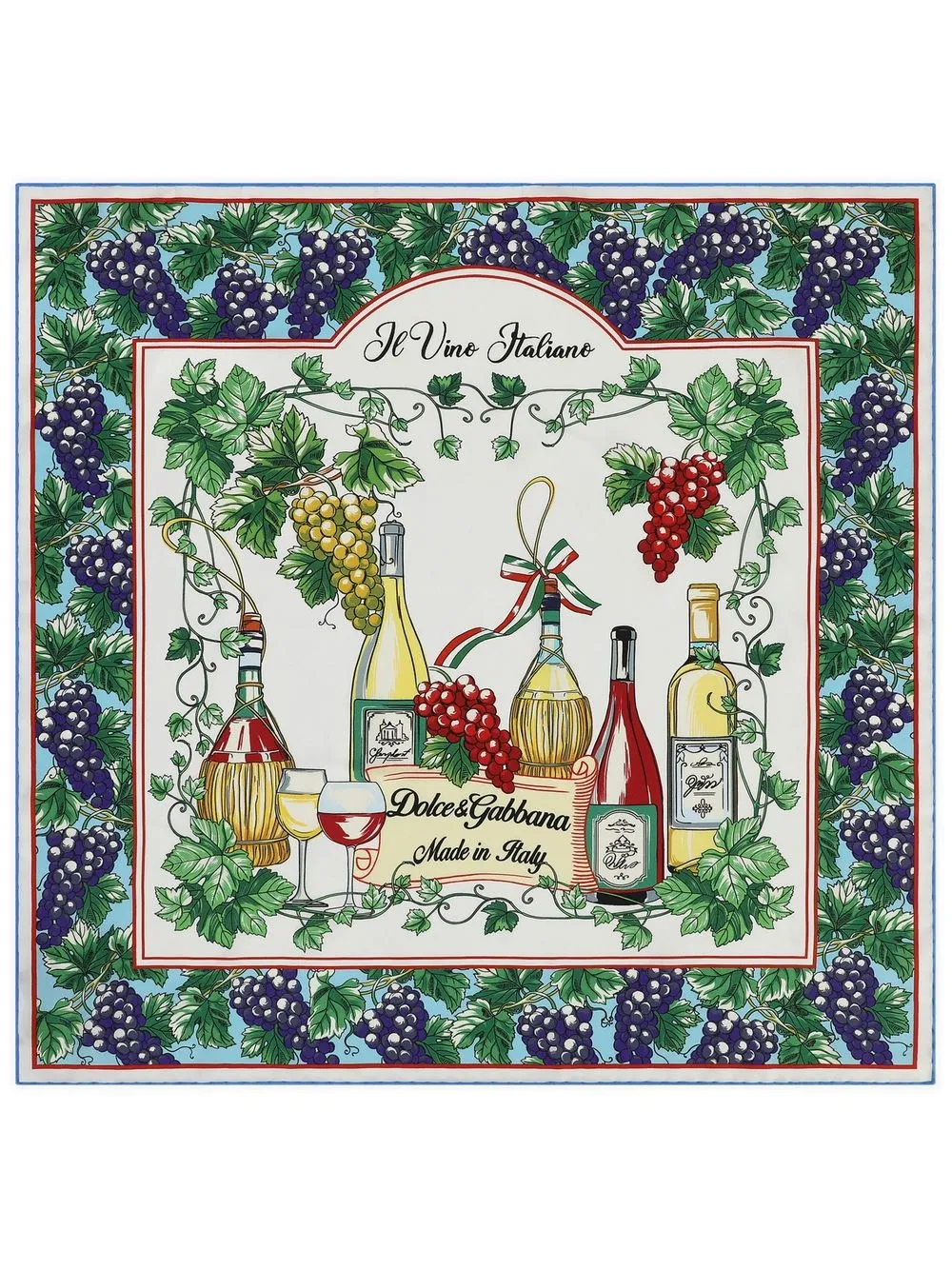 

Dolce & Gabbana mascada de seda con estampado gráfico - Blanco
