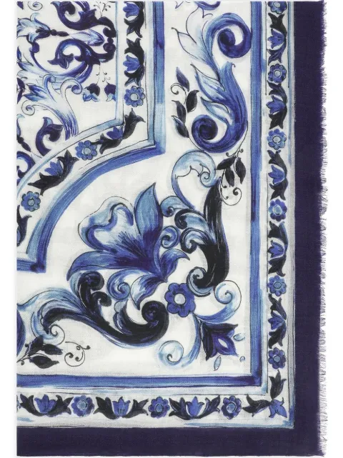 Dolce & Gabbana Majolica-print cashmere scarf