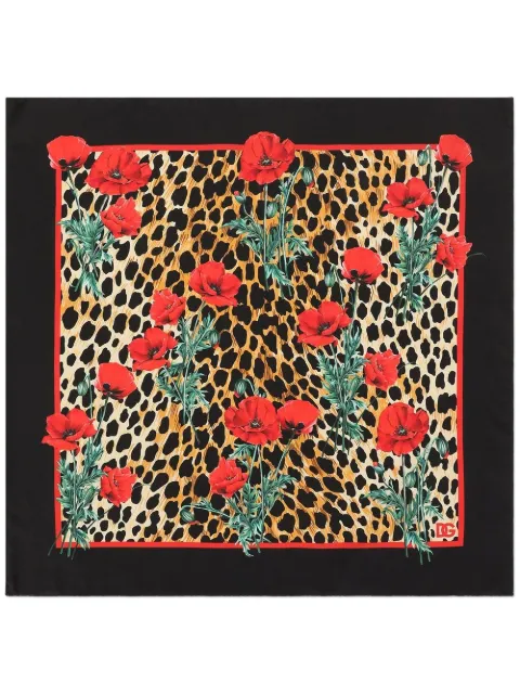Dolce & Gabbana floral leopard-print bandana