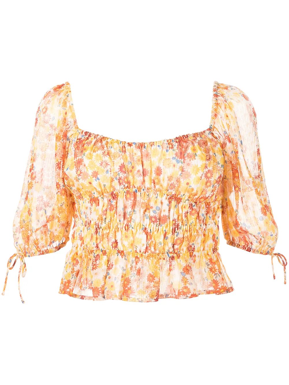 

STAUD blusa Faye con estampado floral - Naranja