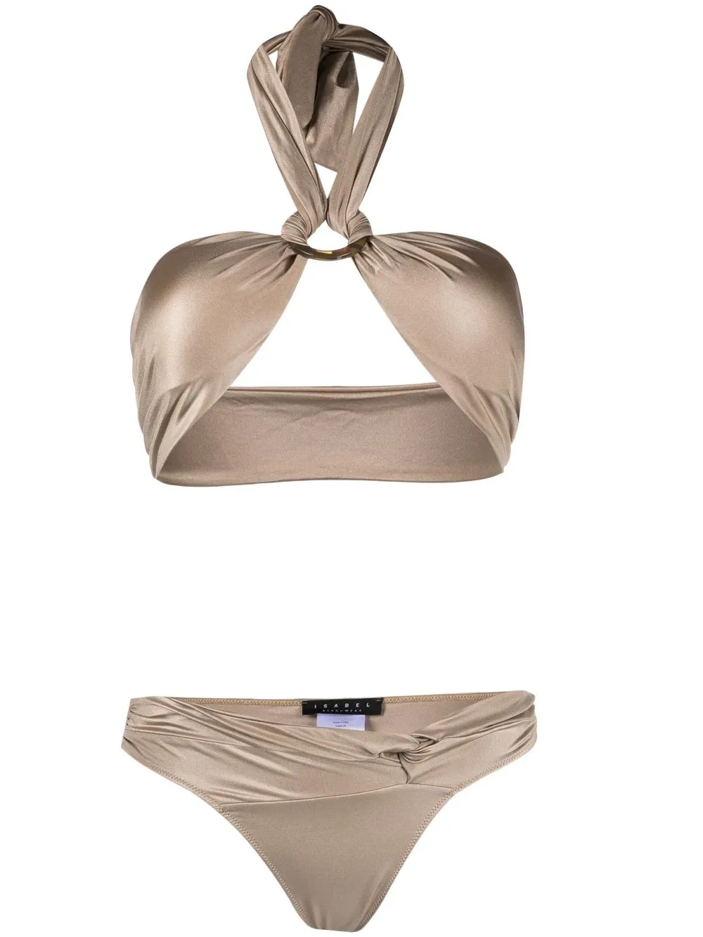 

Isabel Beachwear bikini Krystal con cuello halter - Neutro