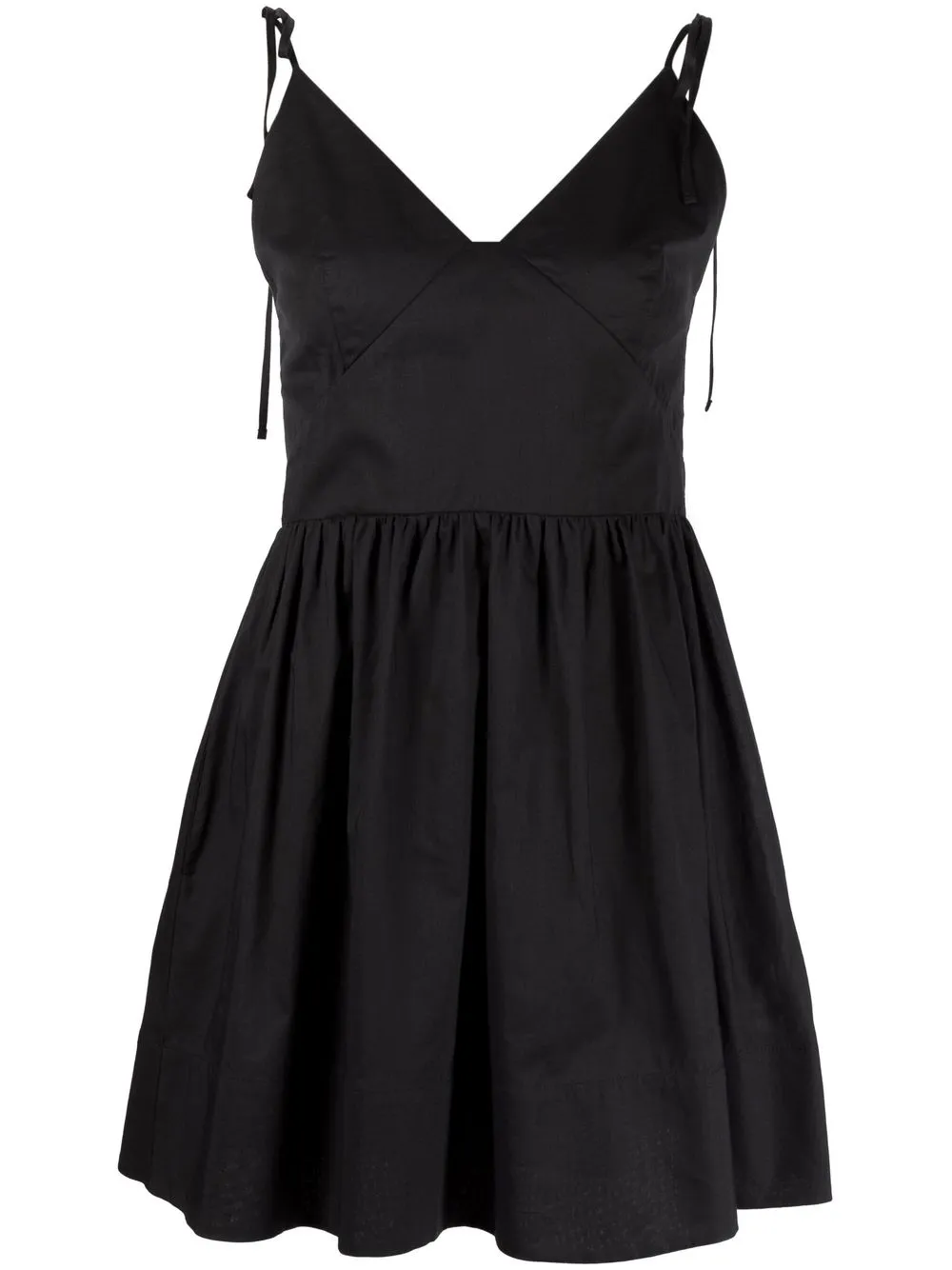 

12 STOREEZ vestido corto plisado con espalda abierta - Negro