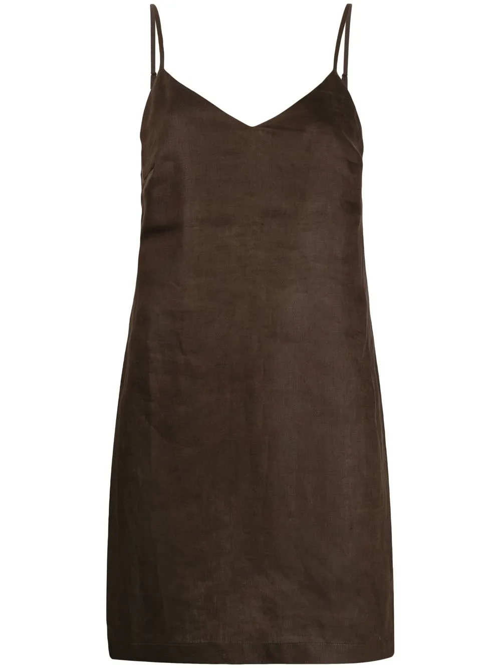 

12 STOREEZ linen mini slip dress - Brown