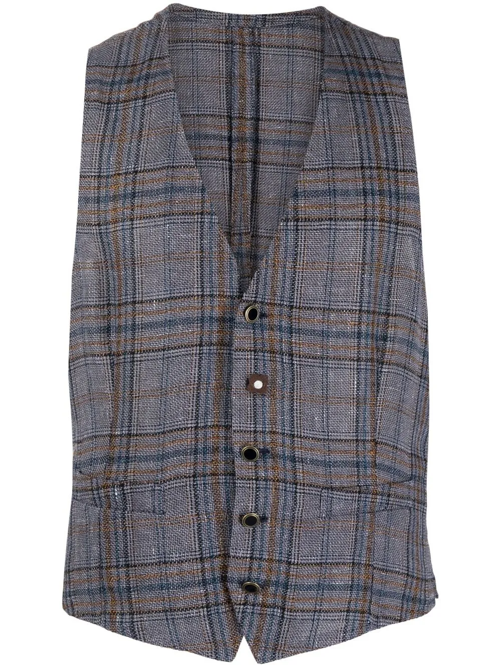 

Lardini check-print waistcoat - Blue