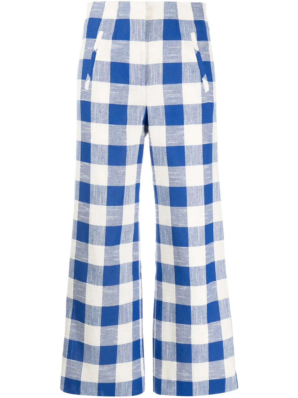 

Veronica Beard checked cropped trousers - Blue