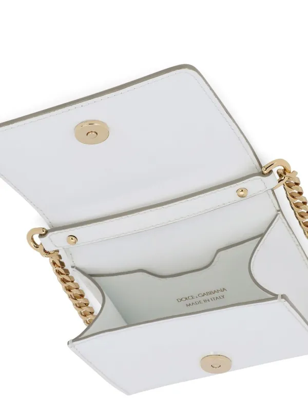 White crossbody bag deals with gold chain