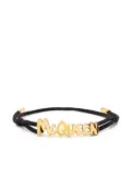 Alexander McQueen logo lettering adjustable bracelet - Black
