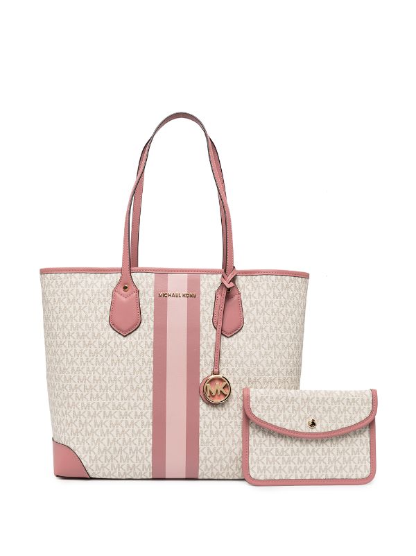 michael kors white monogram tote