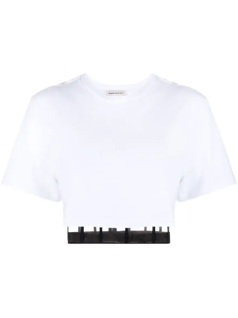 Alexander McQueen cropped cut-out T-shirt