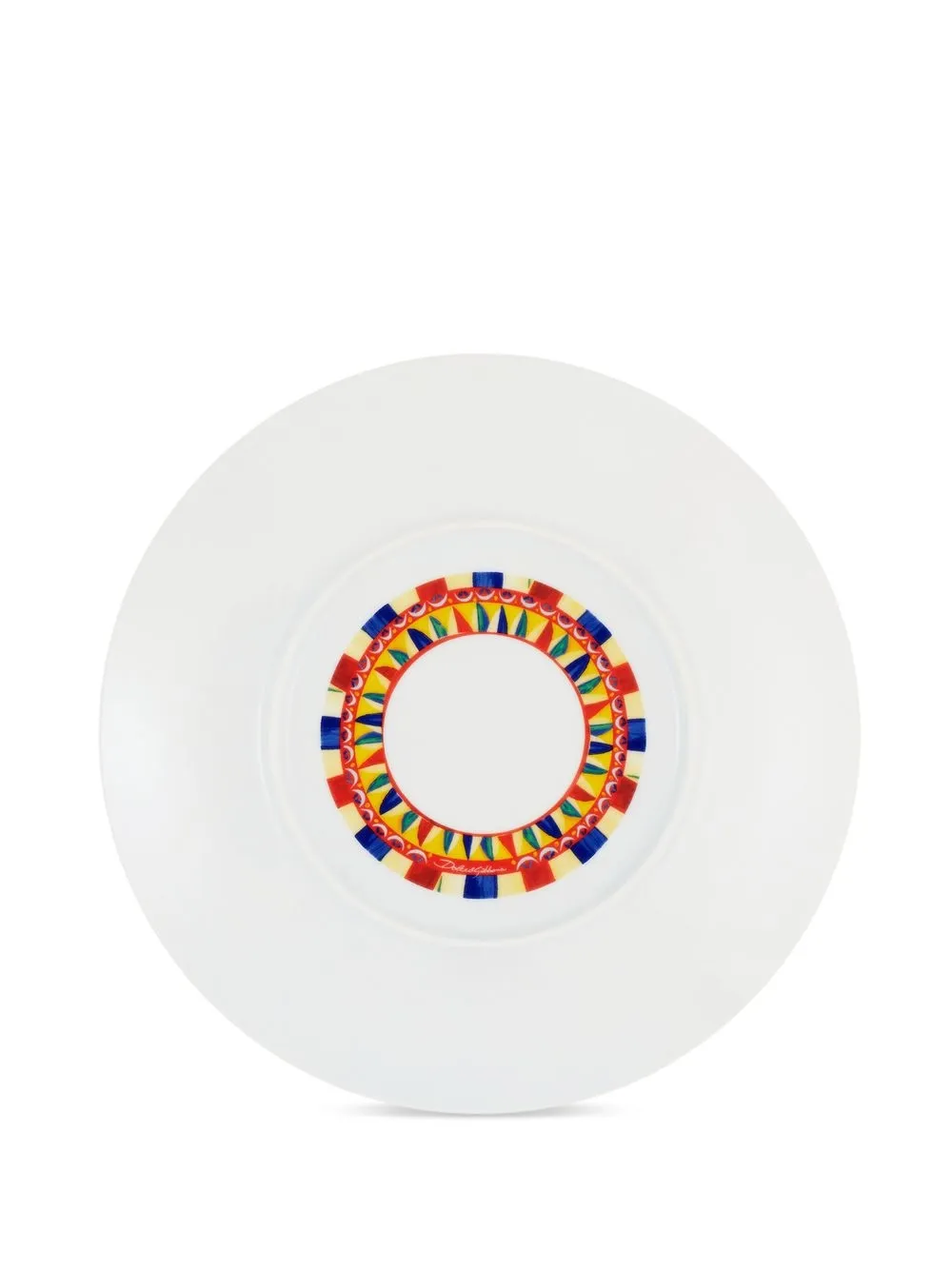  Dolce & Gabbana Platzteller Mit Carretto Print   Gelb 