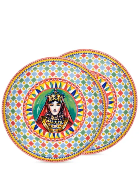 Dolce & Gabbana Carretto-print porcelain soup plates (set of 2)