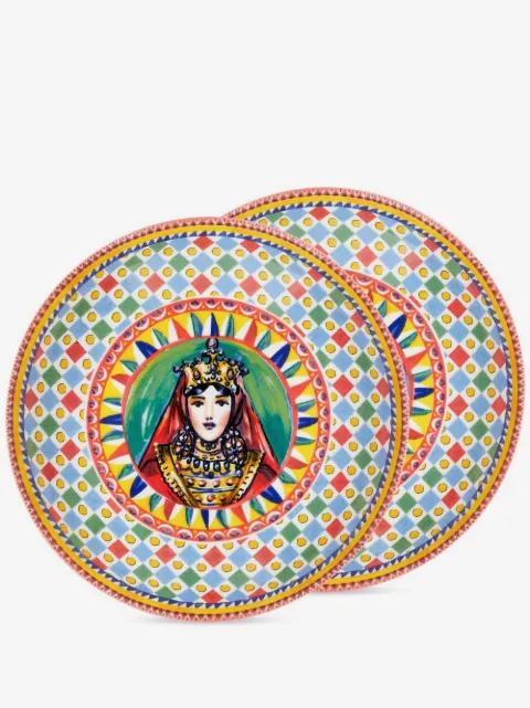 Dolce & Gabbana Carretto-print porcelain soup plates (set of 2)