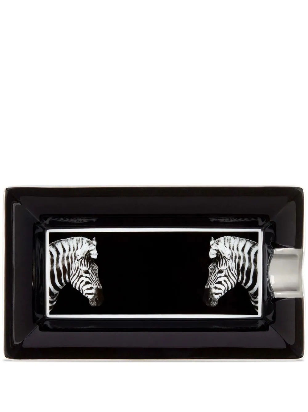 

Dolce & Gabbana zebra-print porcelain ash-tray - Black