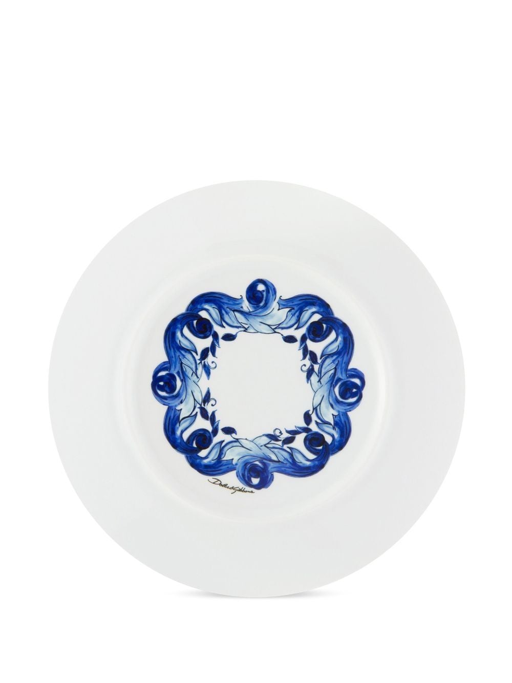 Shop Dolce & Gabbana Porcelain Dinner Plates In Blue