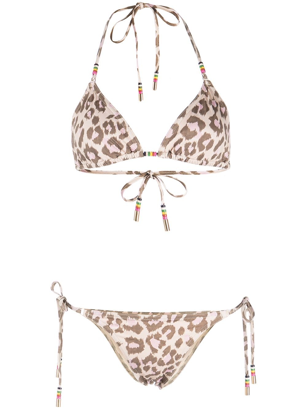 Zimmermann Jude Mini Triangle Bikini Set In Leopard | ModeSens