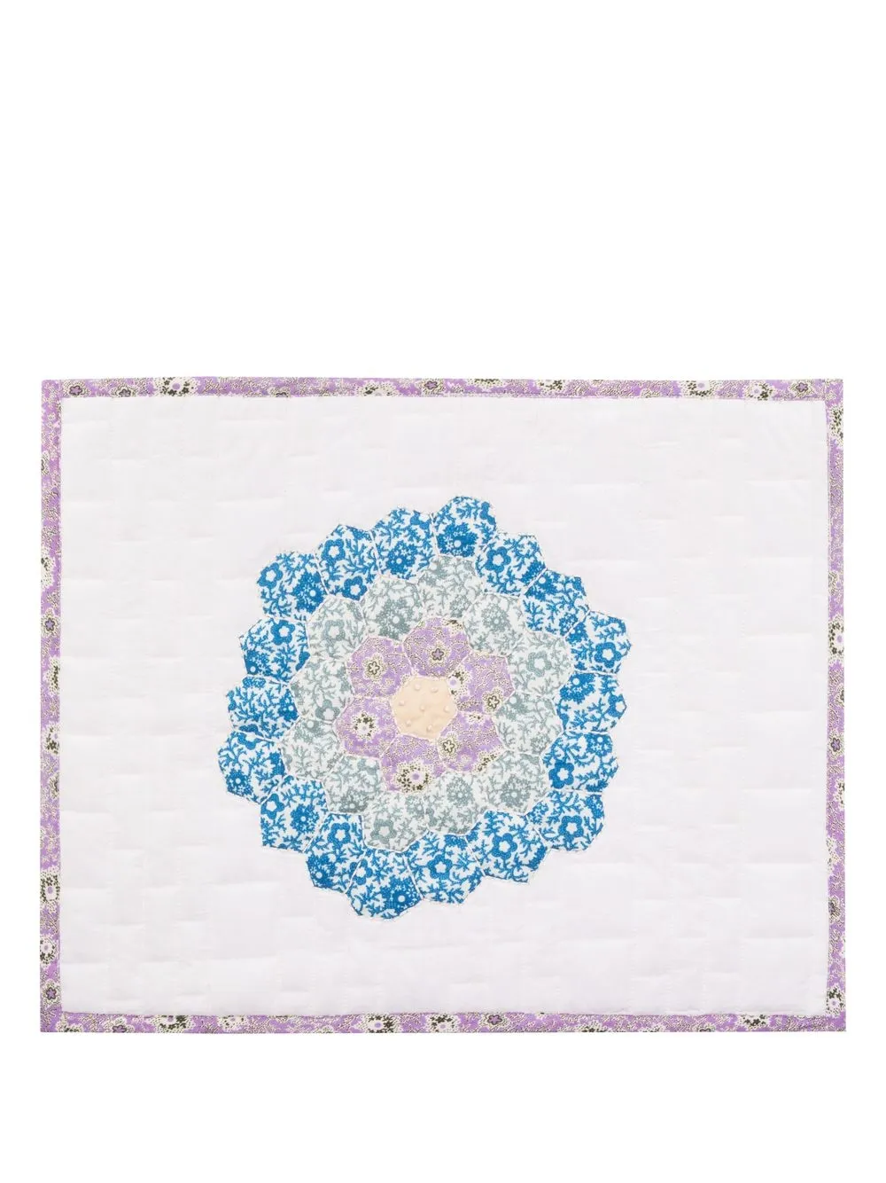 

Sea floral-embroidered quilted placemat - Purple