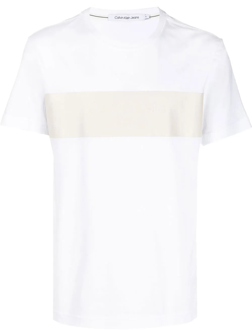 

Calvin Klein Jeans playera con logo en relieve - Blanco