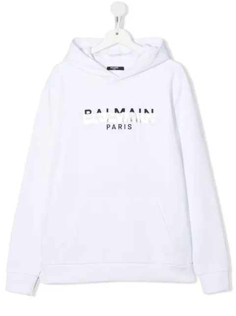 Balmain Kids TEEN logo-print hoodie