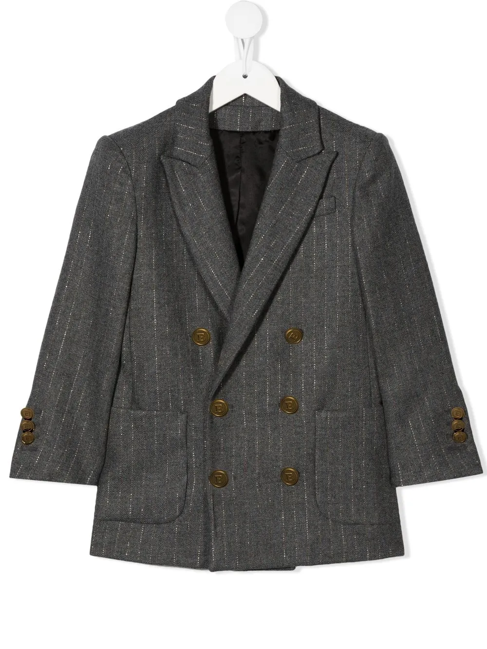 

Balmain Kids blazer con doble botonadura y rayas diplomáticas - Gris