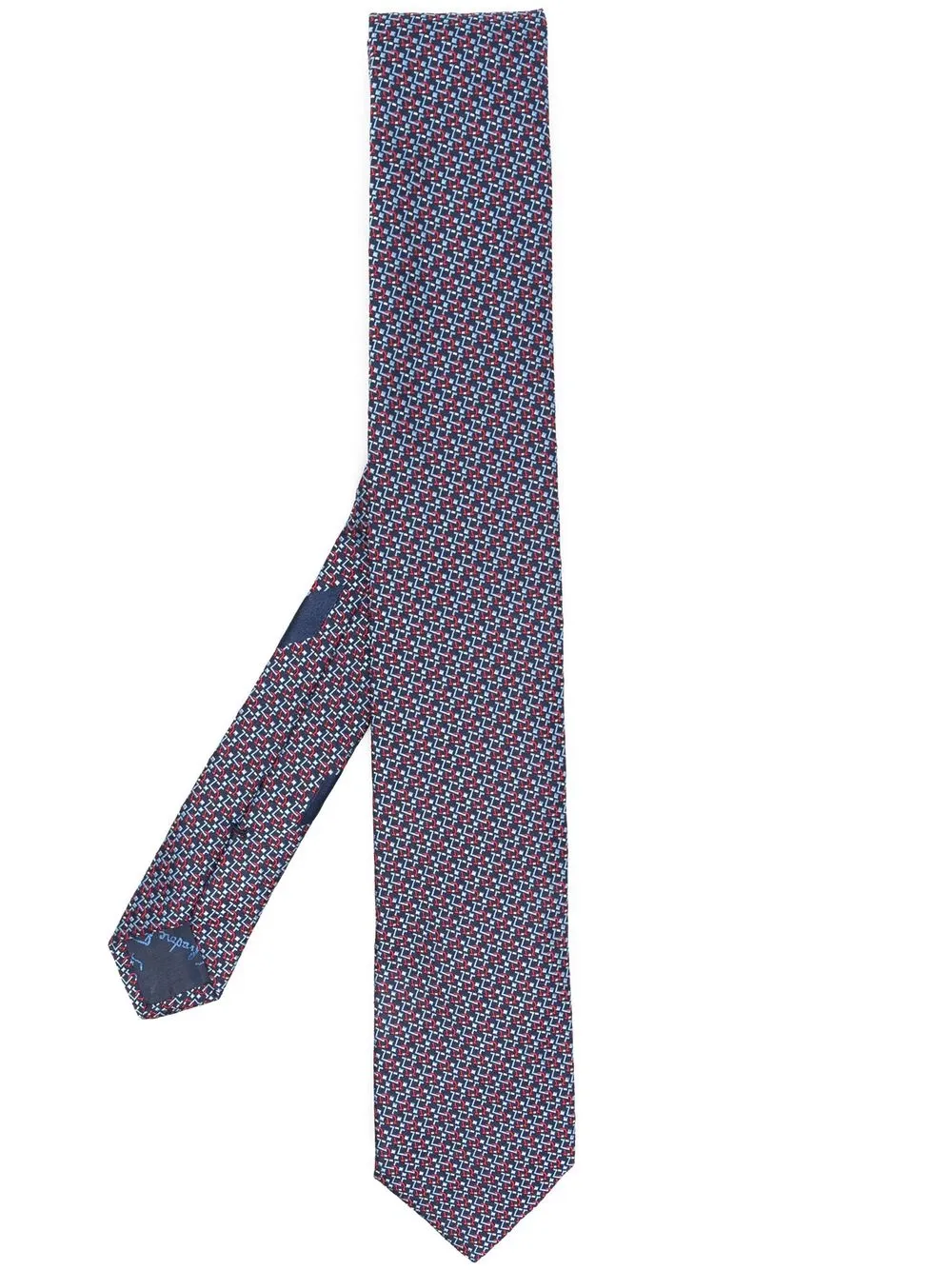 Salvatore Ferragamo corbata con estampado Gancini - Azul
