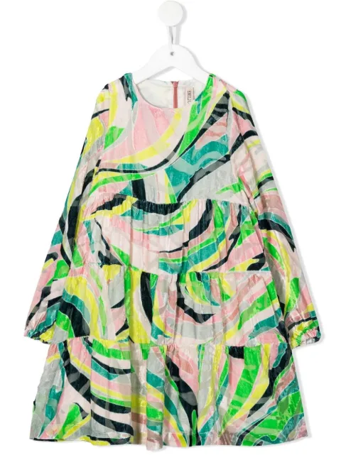 PUCCI Junior graphic-print tiered dress
