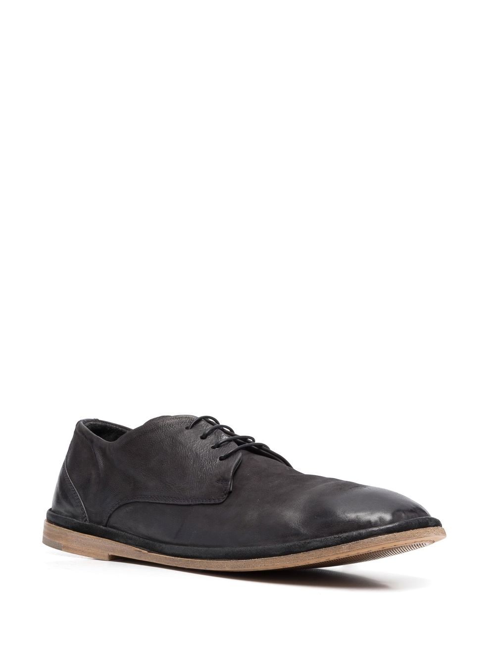 Shop Moma Almond-toe Leather Derby Shoes In Black