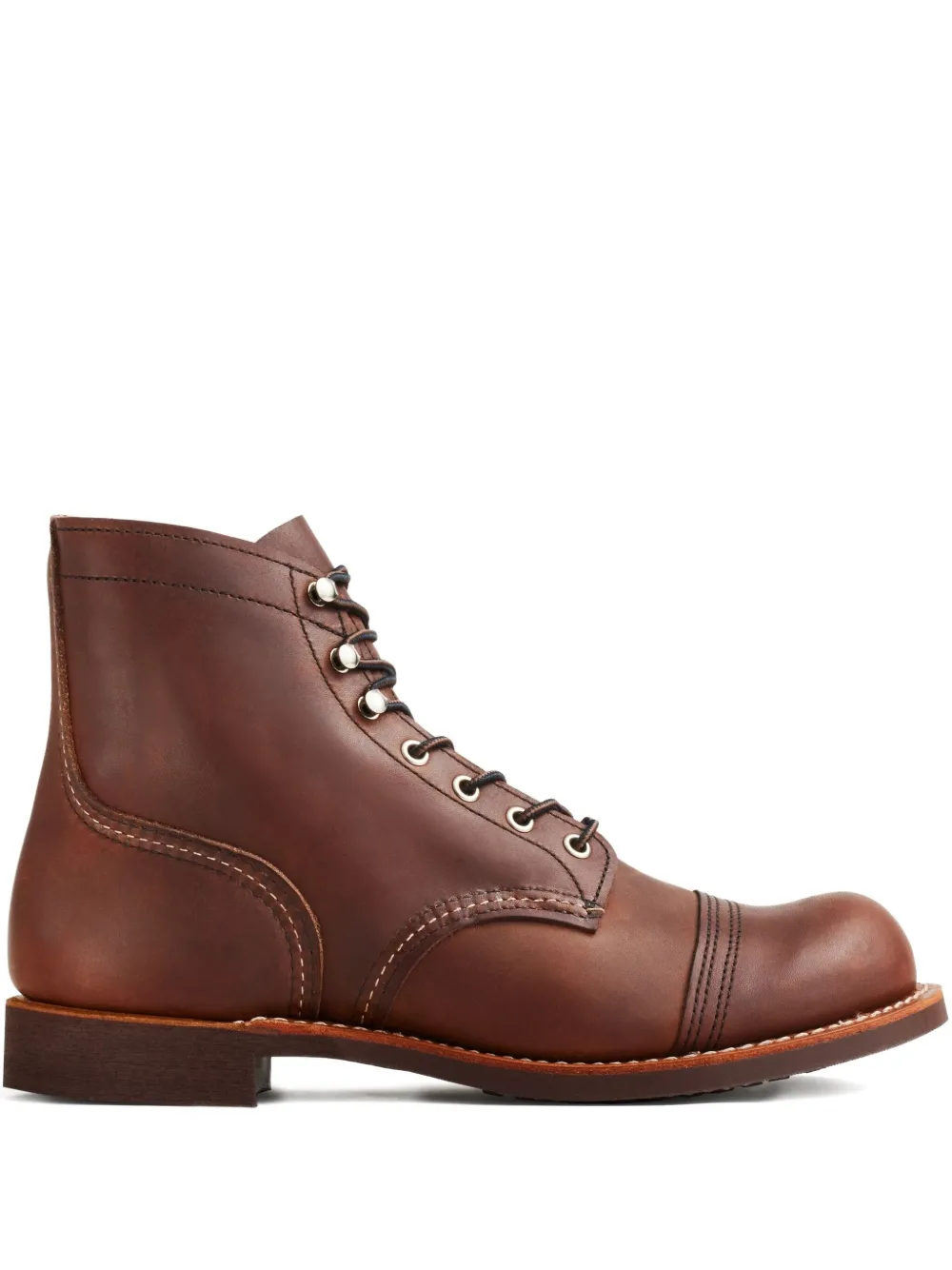 Red Wing Shoes lace-up leather biker boots Brown
