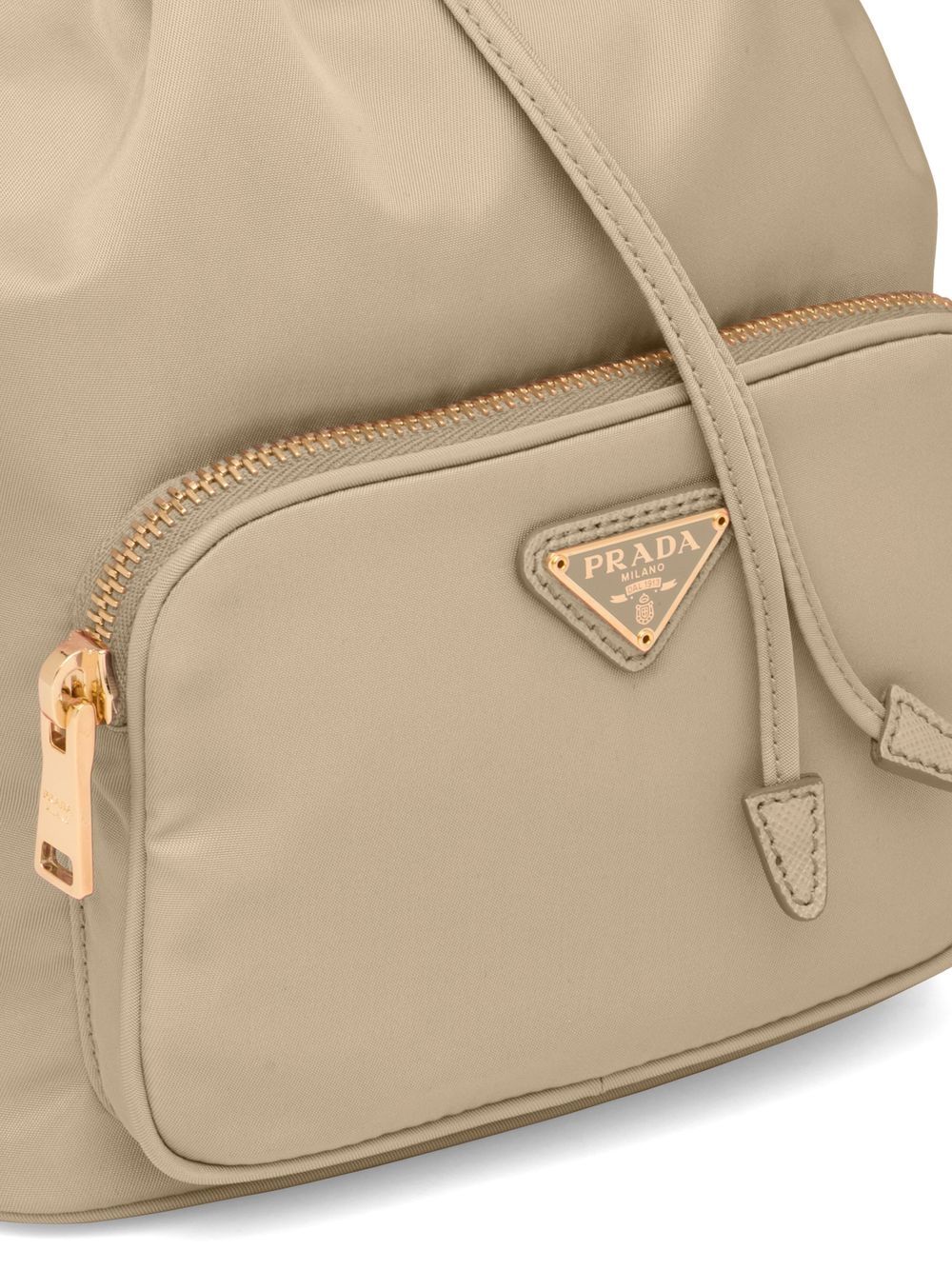 PRADA Bag Nylon Shoulder Bag Beige Small 100% Authentic