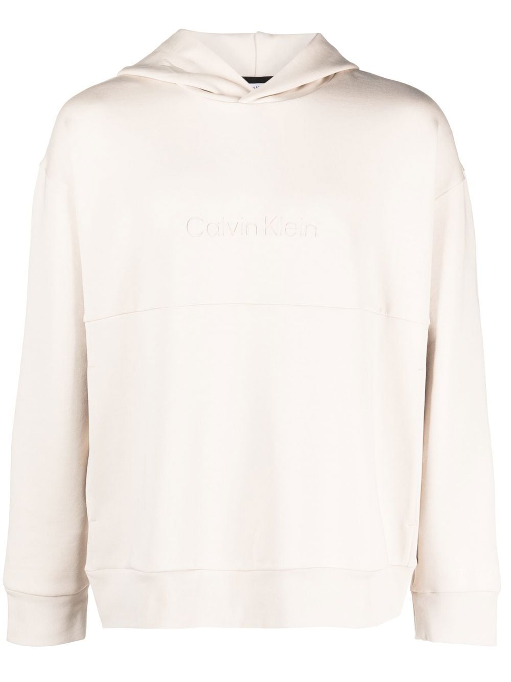 Shop Calvin Klein Logo-embroidered Panelled Hoodie In 中性色