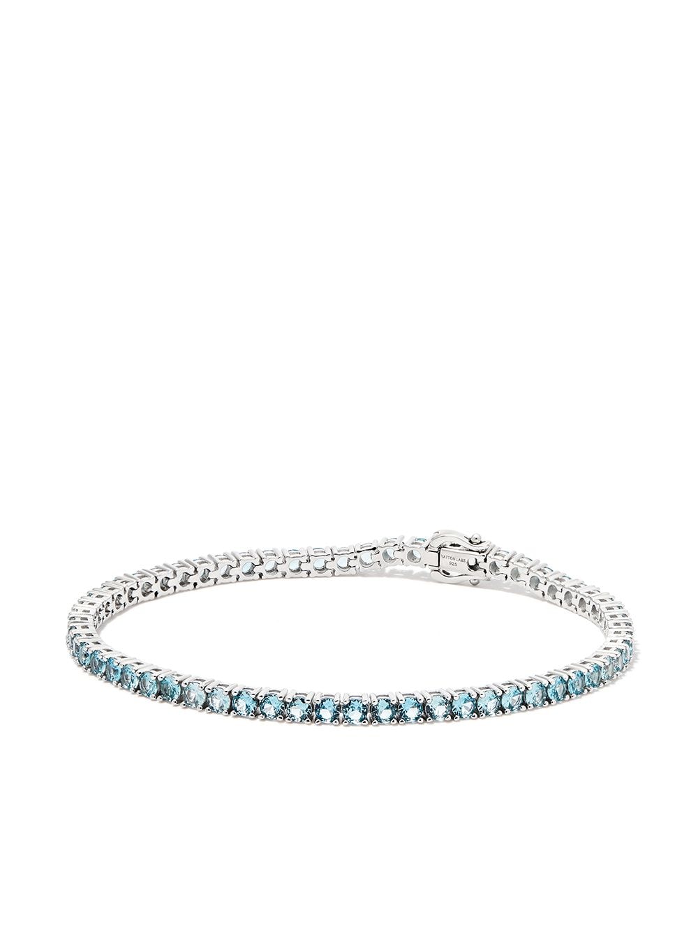 Hatton Labs Silver crystal-embellished Tennis Bracelet - Farfetch