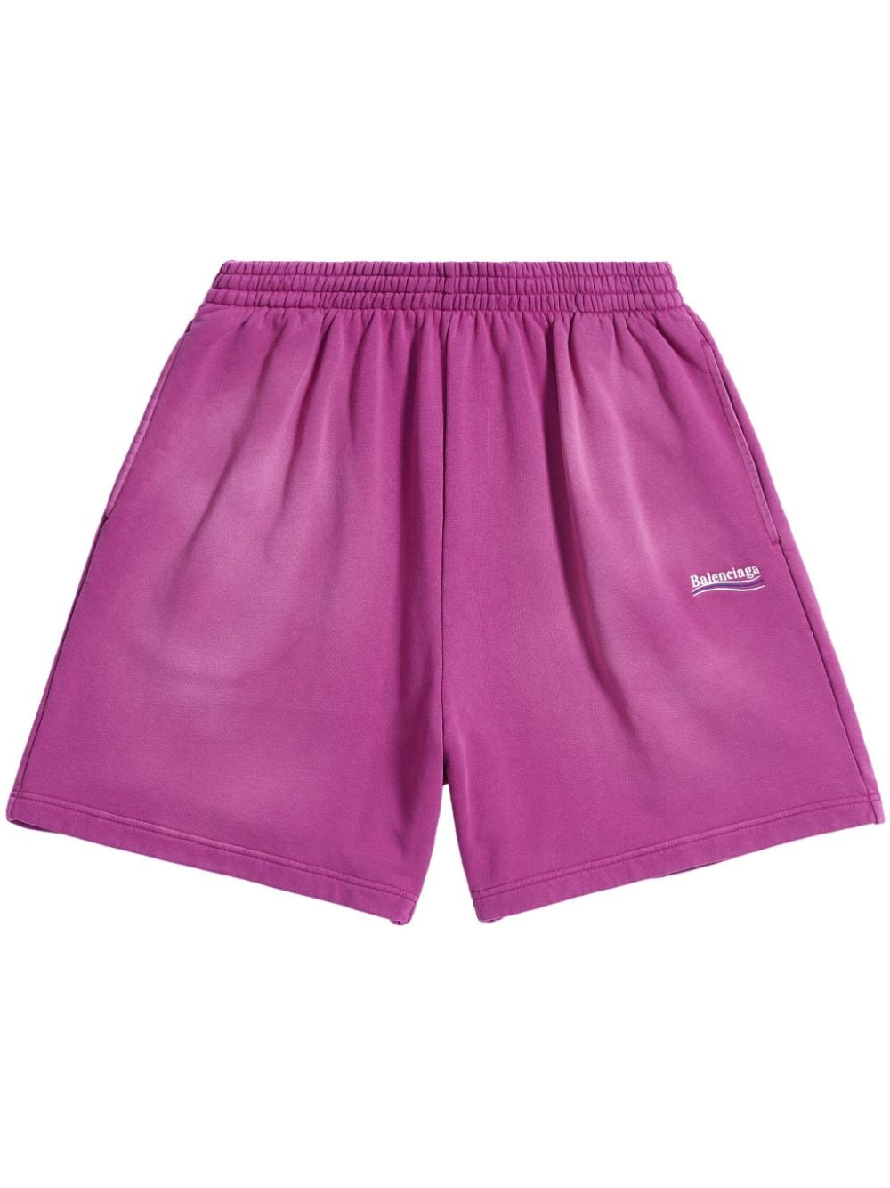 Balenciaga Political Campaign Fleece Track Shorts In Pink