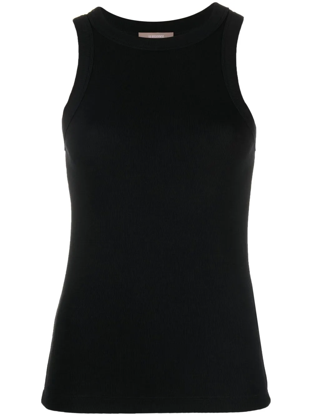 

12 STOREEZ top tejido de canalé - Negro