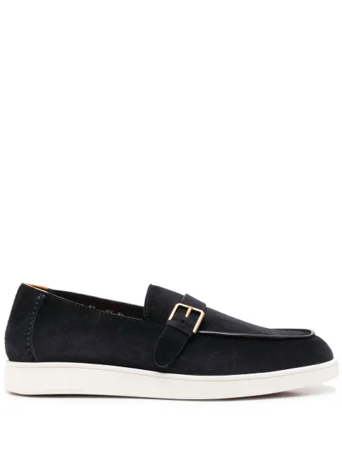 Santoni mocassins en daim à boucle